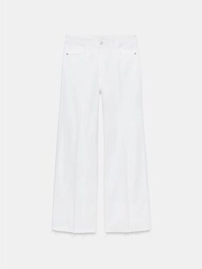 Zara White Wide-Leg Jeans